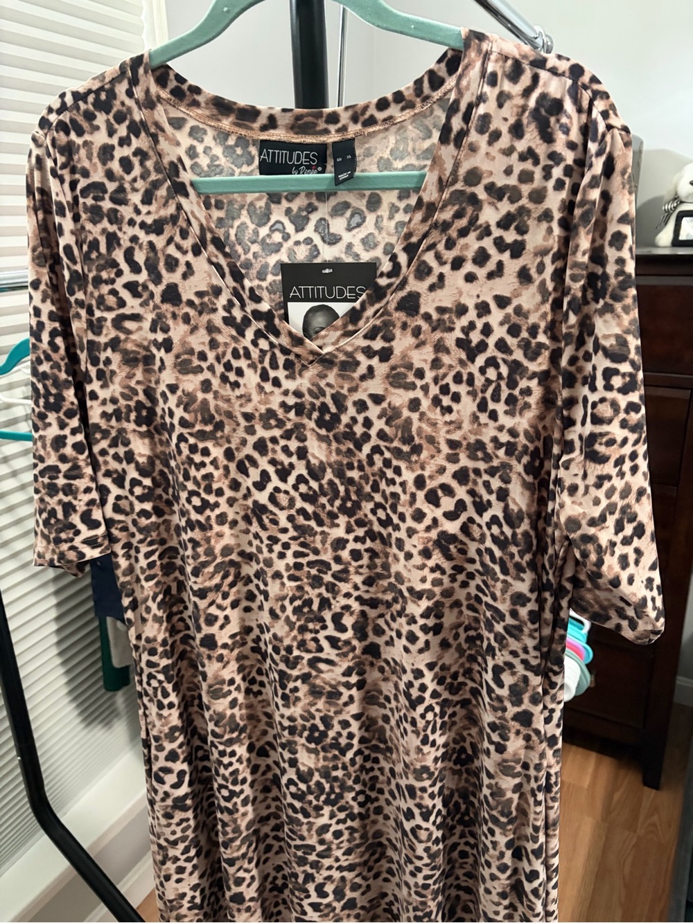 Attitudes by Renee Brown Leopard Print V-Neck Maxi Dress - Picture 2 of 6